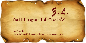 Zwillinger László névjegykártya